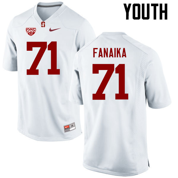 Youth Stanford Cardinal #71 Brandon Fanaika College Football Jerseys Sale-White - Click Image to Close